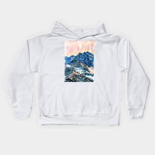 Abstract Austrian Snowy Mountains. For Mountain Lovers. Kids Hoodie